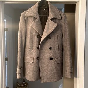 H&M Mens Grey Pea coat Sise 36/S